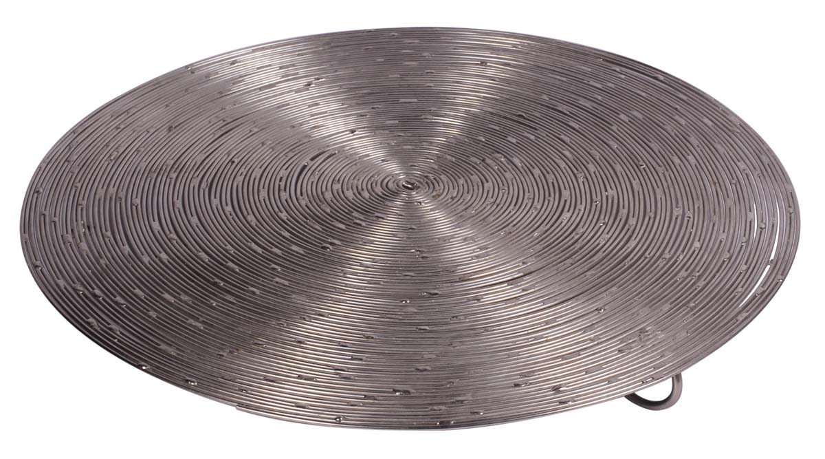 10.5” Round Metal Trivet with Tri-Stand - Silver Color - Wired Dining / Kitchen Essentials - Buy in Bulk Wholesale